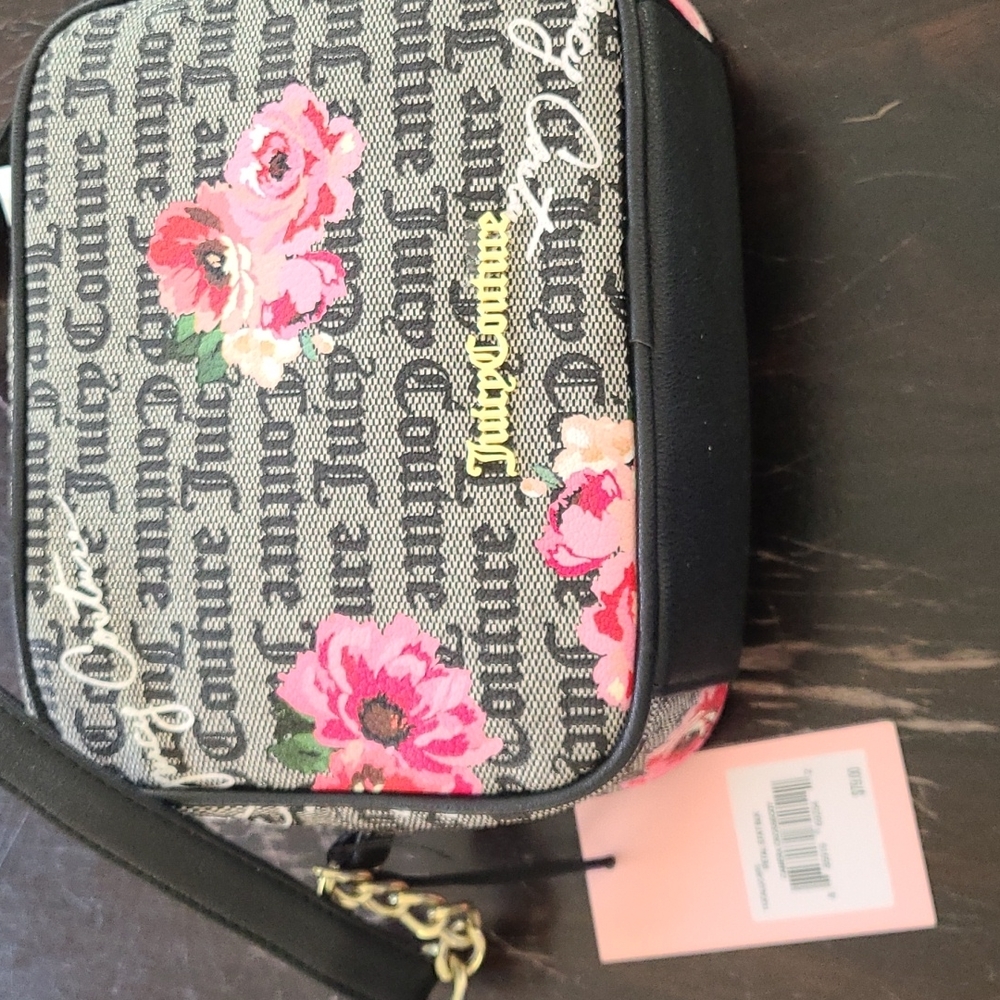 Juicy couture petal blk camera purse bag